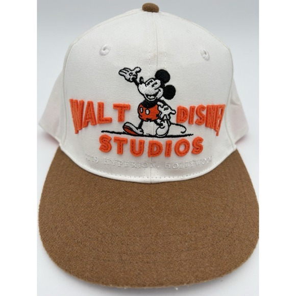 Walt Disney Studios Hat White Mickey Mouse Adjustable Cap Wool Brim 100 Year - Picture 6 of 6
